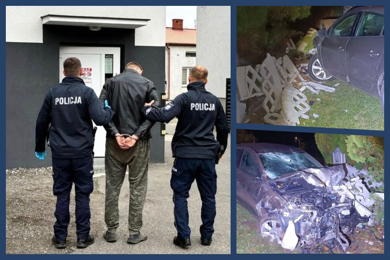 Nietrzeźwy kierowca uderzył w płot i trafił do aresztu